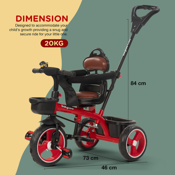 Baybee Albine 2 in 1 Baby Tricycle for Kids, Plug N Play Kids tricycle