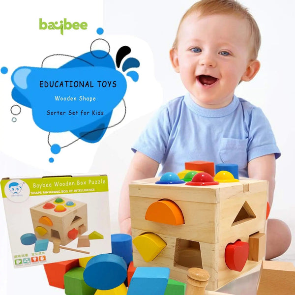 Baybee Wooden Hammer Case Toy Knock Pounding Bench for Kids, Educational Activity Toys for 2+ Year Old (Box Hammer)