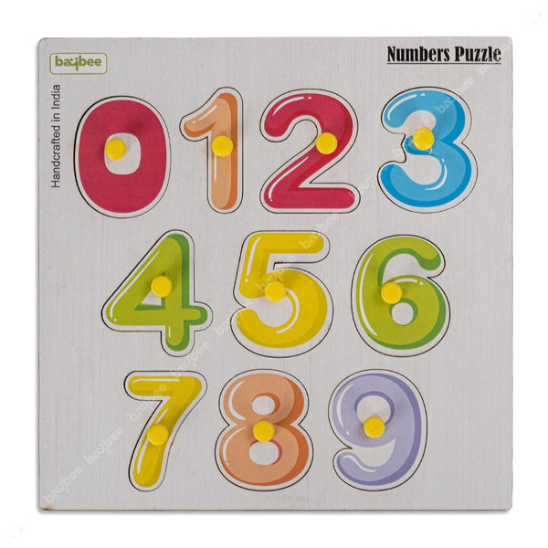 Baybee Wooden Numbers Puzzles Game for Kids Toys 0-9 Number Peg Brain Games Puzzle
