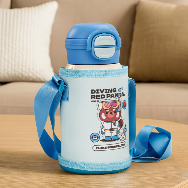 Baybee 2 in 1 PandaPlunge Baby Sipper Bottle with Straw for Kids Sipper Water Bottle (550ml)