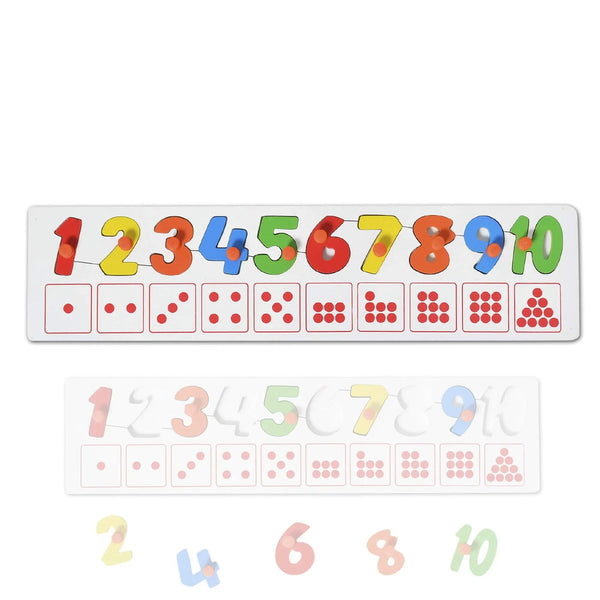 Baybee wooden number Puzzle with 1-10 Count match and colour learning educational board for kids