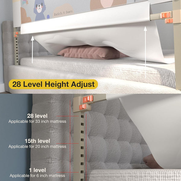 Baybee Baby Bed Rail Guard for Baby Safety (Pack of 2, 180x80CM)
