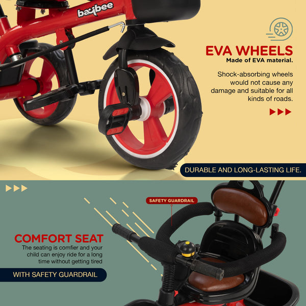 Baybee Albine 2 in 1 Baby Tricycle for Kids, Plug N Play Kids tricycle