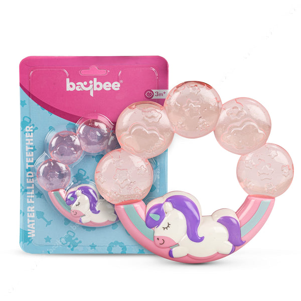 Baybee Unicorn Natural Water Filled Silicone Teether for Babies