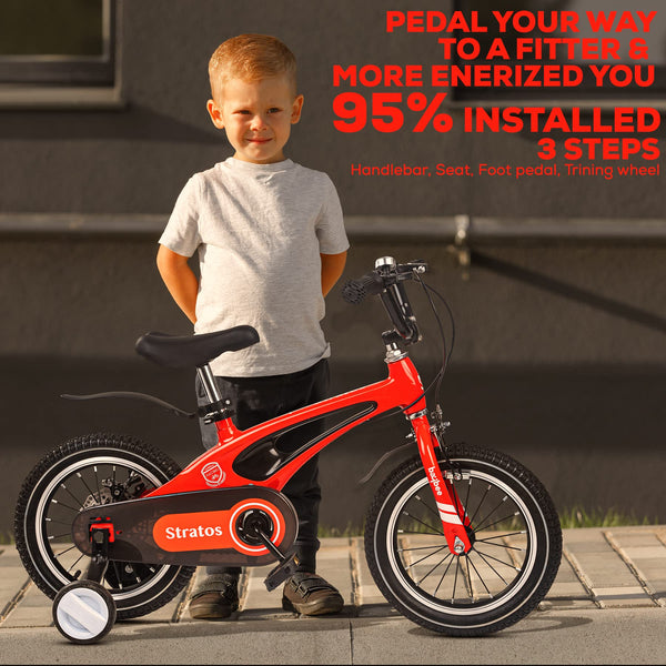 BAYBEE Stratos 14 Inch Kids Magnesium Alloy Cycle Bicycle with Training Wheels