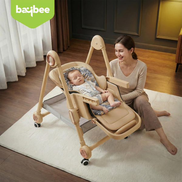 Baybee 3-in-1 Baby High Chair with Removable Double Food Tray, Reclining Seat