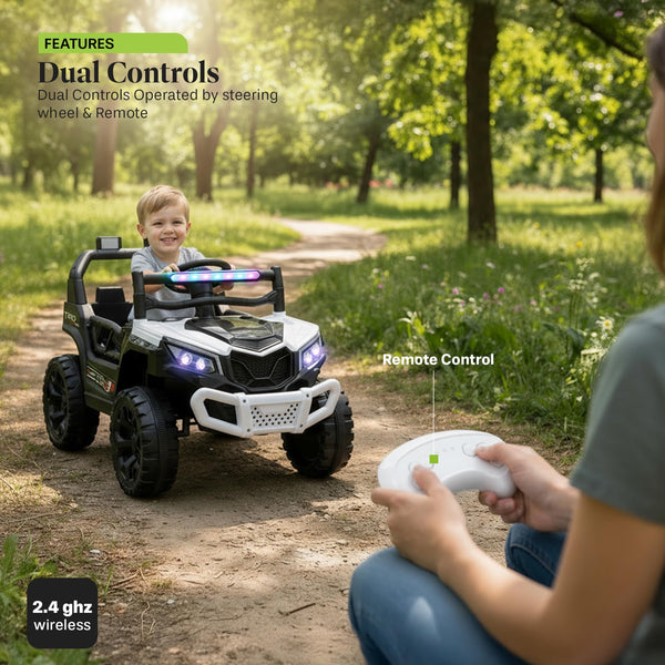 Baybee Terrago Battery Operated Jeep for Kids, Ride on Toy Baby Car with Light & Music