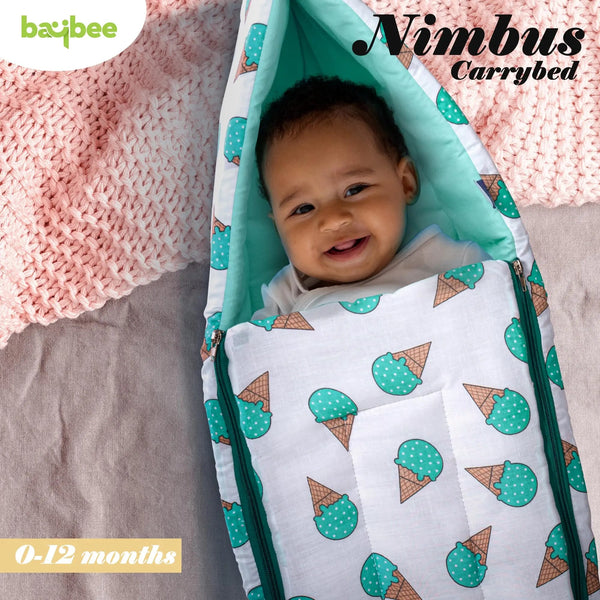 Baybee 3 in 1 Cotton Baby Bed Cum Carry Bed for New Born 0-6 Months Boys Girls