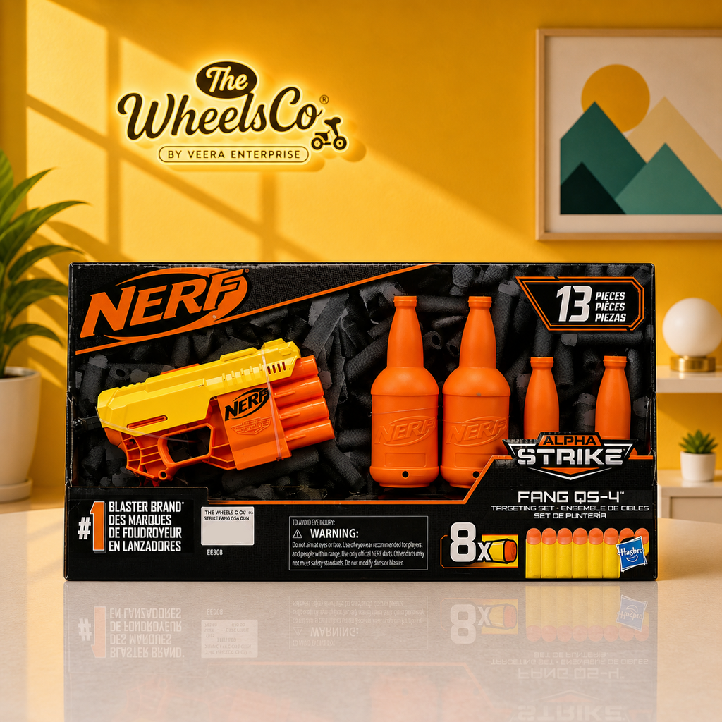 Nerf Alpha Strike Fang QS-4 Blaster, 4-Dart Blasting Fire 4 Darts In A Row, 10 Official Nerf Elite Darts Easy Load-Prime-Fire | hasbro | sams toy for Kids