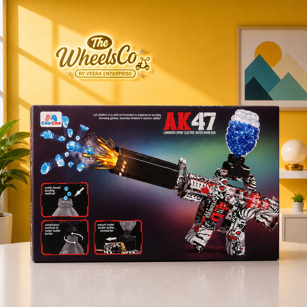 AK47 Luminous Spray Electric Water Bomb Gun  for Kids